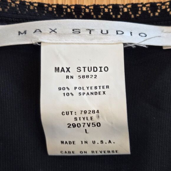 Vtg Max Studio Black Stretch Velvet Babydoll Whimsigoth Dress Size L Bell Sleeve - Picture 11 of 15